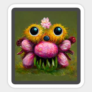 Cute flower monster Sticker